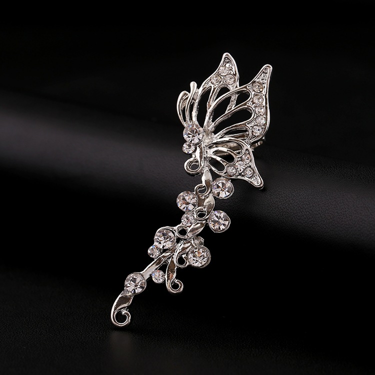 Exquisito Clip De Oreja En Forma De Mariposa De Diamantes De Moda De Circón display picture 10
