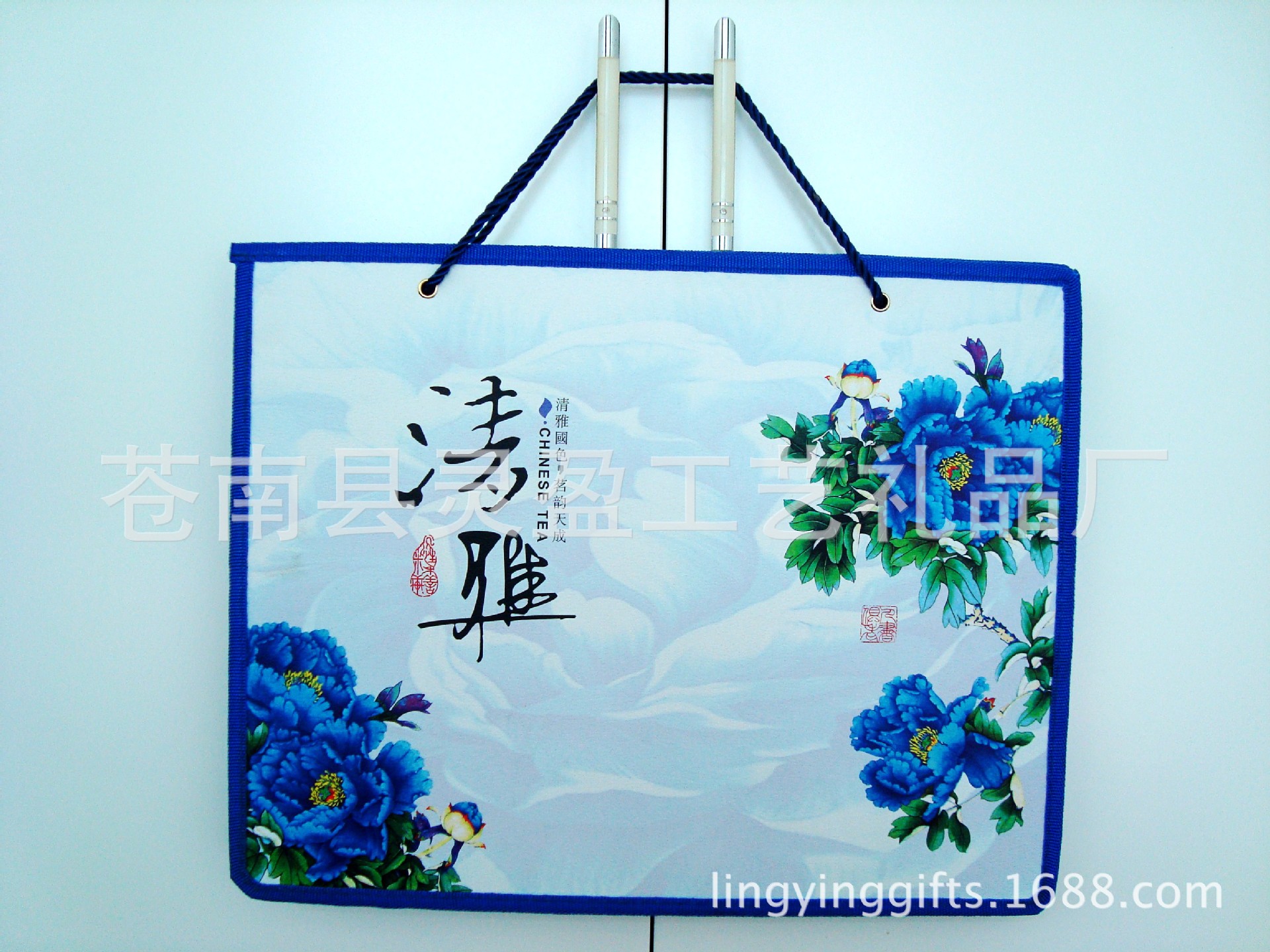 厂家供应 碧螺春茶叶高档手提袋 纸面彩印礼品袋 侧面牛津布袋