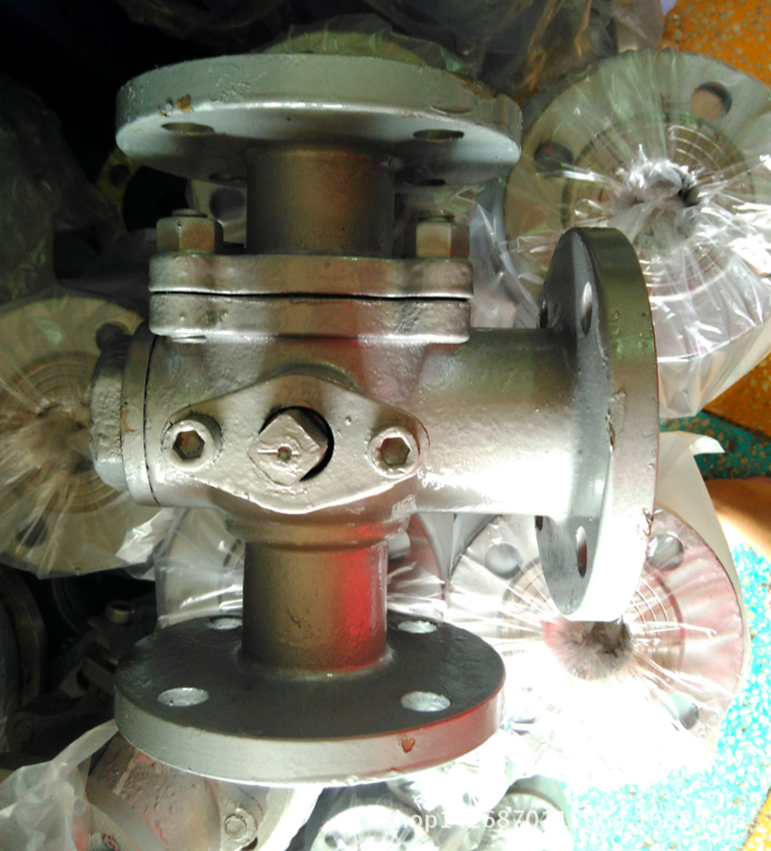 厂家批发 铸钢三通球阀 法兰阀门Q45 44F-16 浮动法兰三通球阀