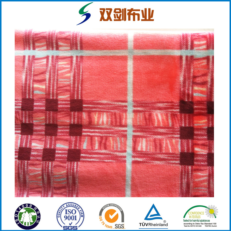 专业供应睡衣毛毯面料珊瑚绒印花剪花胶印