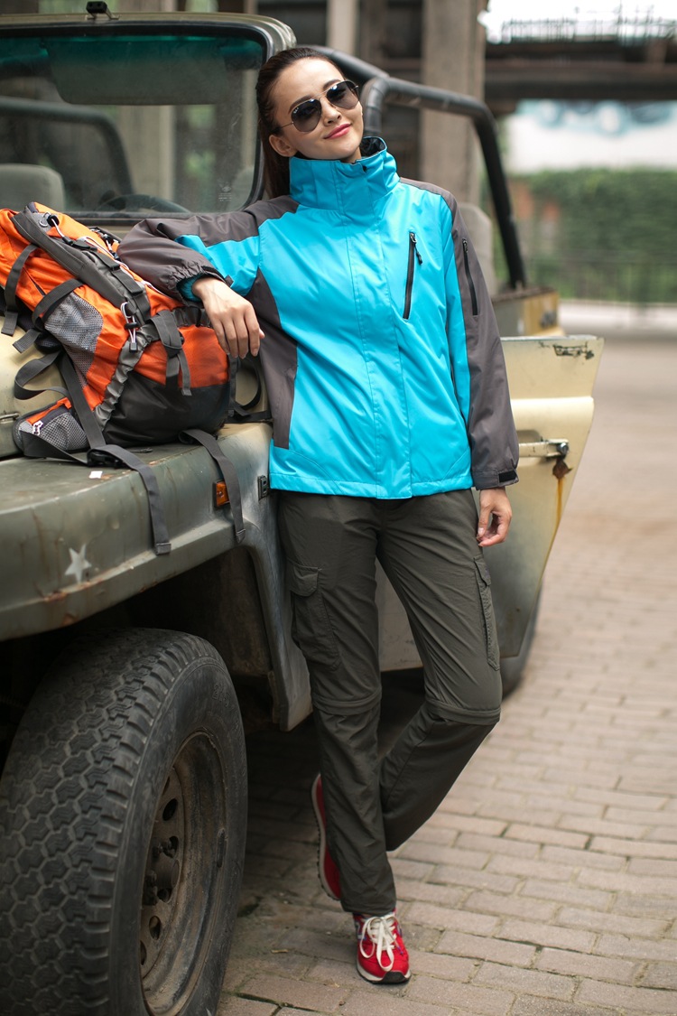 情侣款男女两件套登山滑雪服