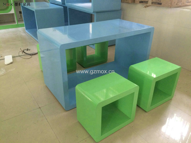 方形烤漆书桌 凳子