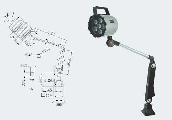 欧恩厂家直销ONN-M6长臂机床工作灯 LED灯 LED射灯 LED工作灯 LED机床灯设备工作灯 机床工作照明灯