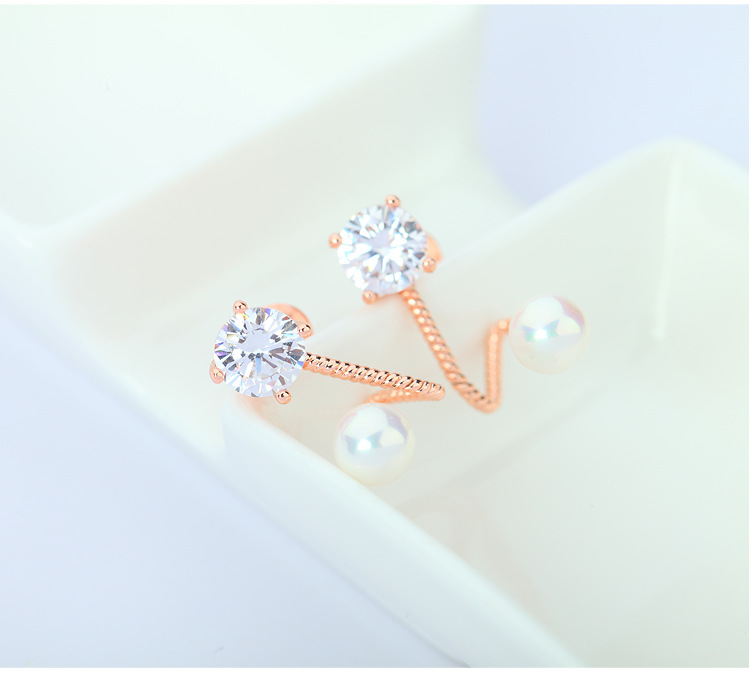 Zircon Fashion Pearl Earrings Wholesale display picture 2