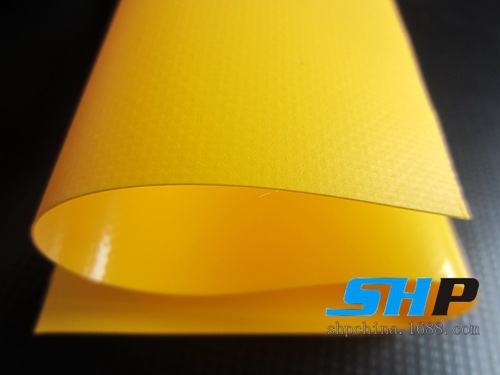 篷布  遮阳布 黄色  夹网布 厂家直销 阻燃 650g 500*50018*17