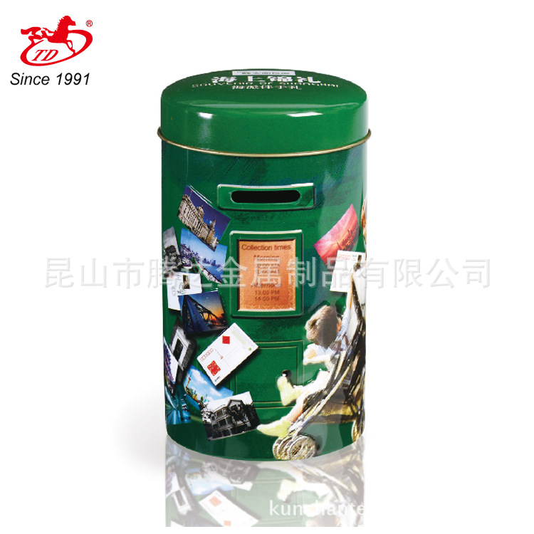 精美食品罐 邮筒型罐 礼品罐 存钱罐 储钱罐 铁盒