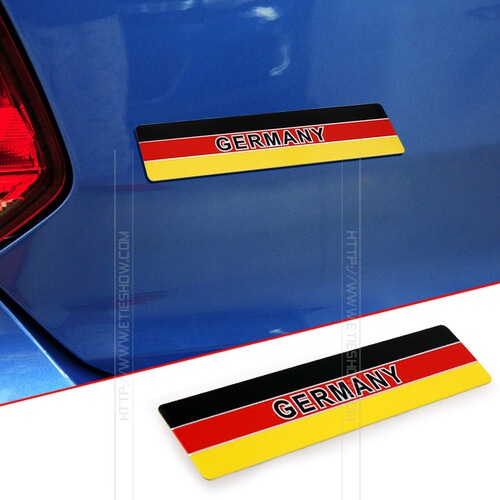 Chinese American German aluminum alloy car logo, Chinese patriotic red flag rear metal car sticker