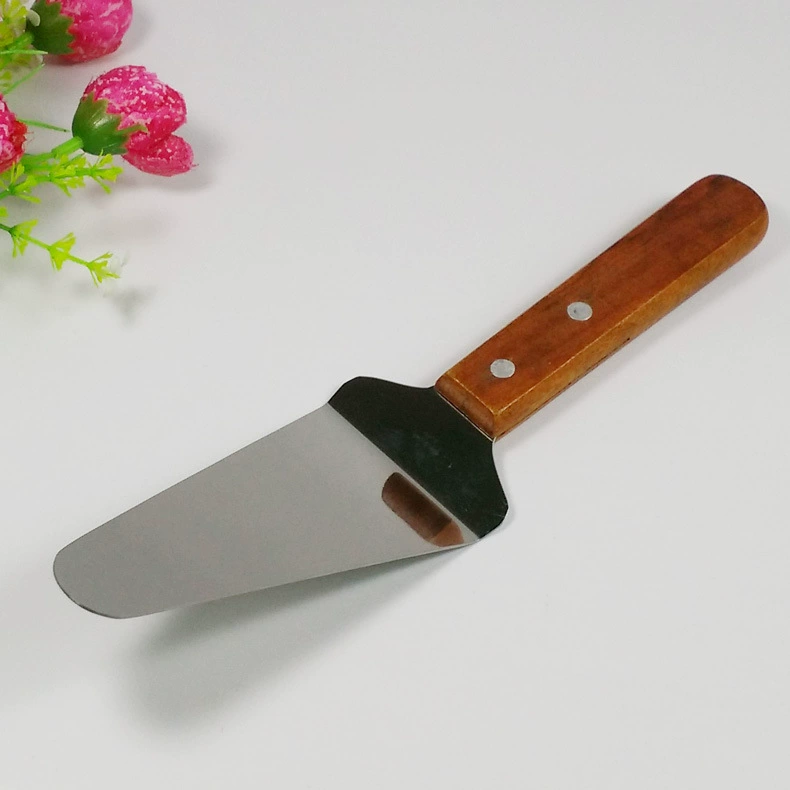 Wooden handle stainless steel cake shovel pizza shovel fried shovel bread triangle shovel
