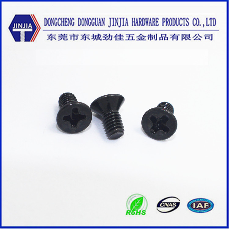 东莞沉头机械牙电子电器专用螺钉FM3.0*6.0不锈钢304环保黑锌螺丝