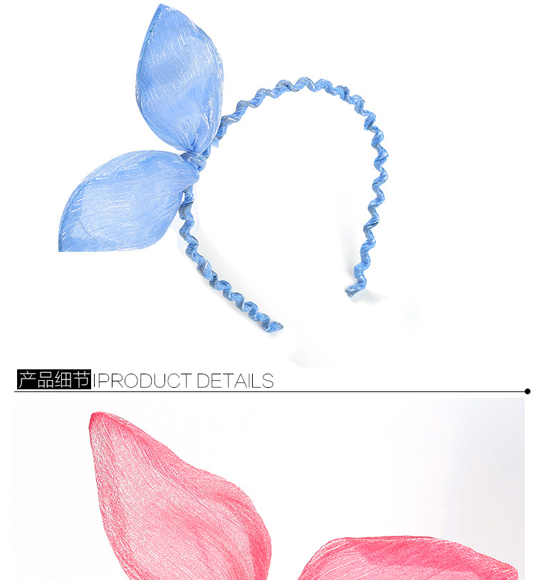 Retro Colorful Fabric Rabbit Ears Headband display picture 7