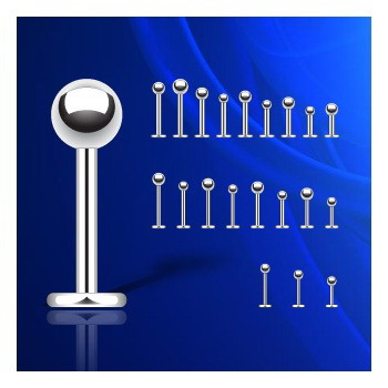 Silver pointed spike labret stud material detail