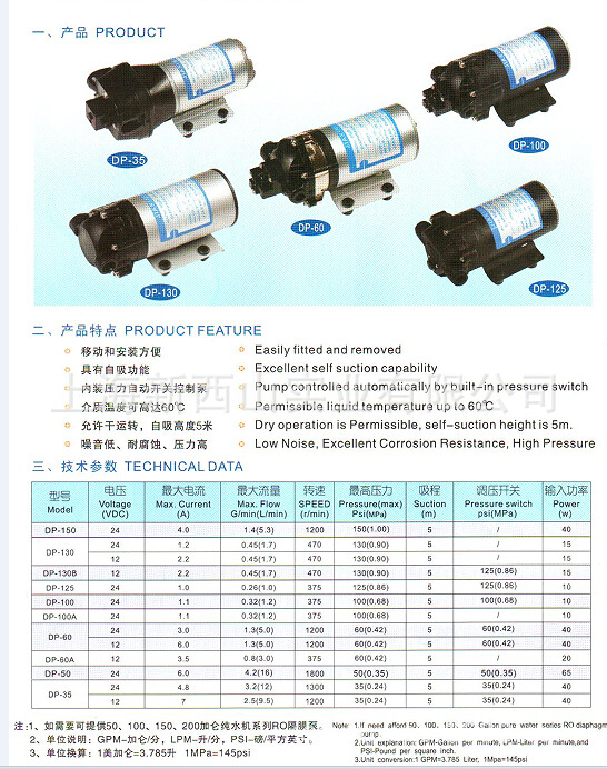 隔膜泵的参数