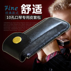 10-hole harmonica case, bag, leather harmonica case, 10-hole blues harmonica case, leather harmonica bag