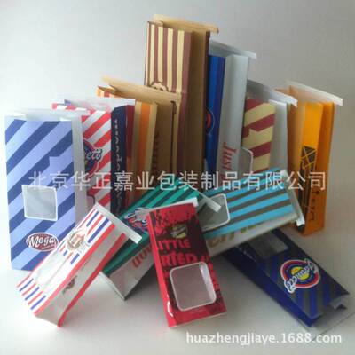 定制铁线咖啡袋开窗窗口方底袋