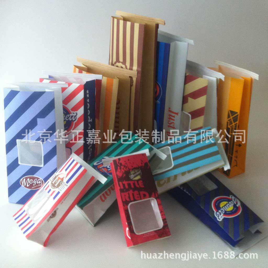 定制铁线咖啡袋开窗窗口方底袋