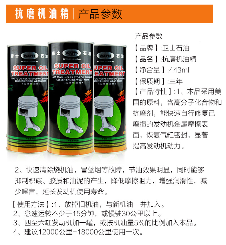Wear-Resistant Engine Oil Additive WATTS