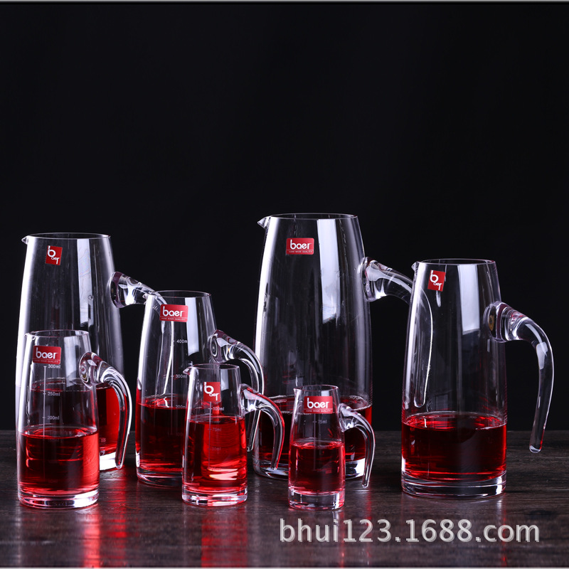 批发贝尔7007水晶100ML玻璃白酒分酒器红酒醒酒器烈酒公杯倒酒杯|ru
