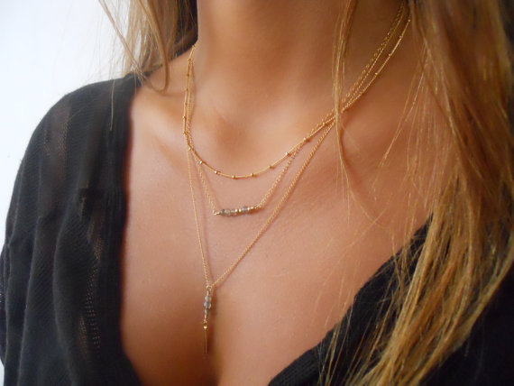 Simple Cuivre Perle Collier De Chaîne Double Cercle Court Femmes display picture 1