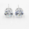 Earrings, zirconium, accessory, Korean style, wholesale