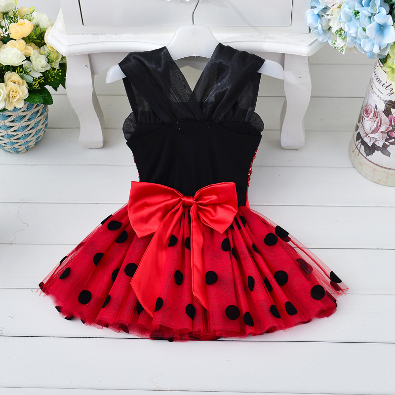 Girl Minnie Mouse Polka Dotted Tutu Skirt Princess Ladybug Party Dress K37