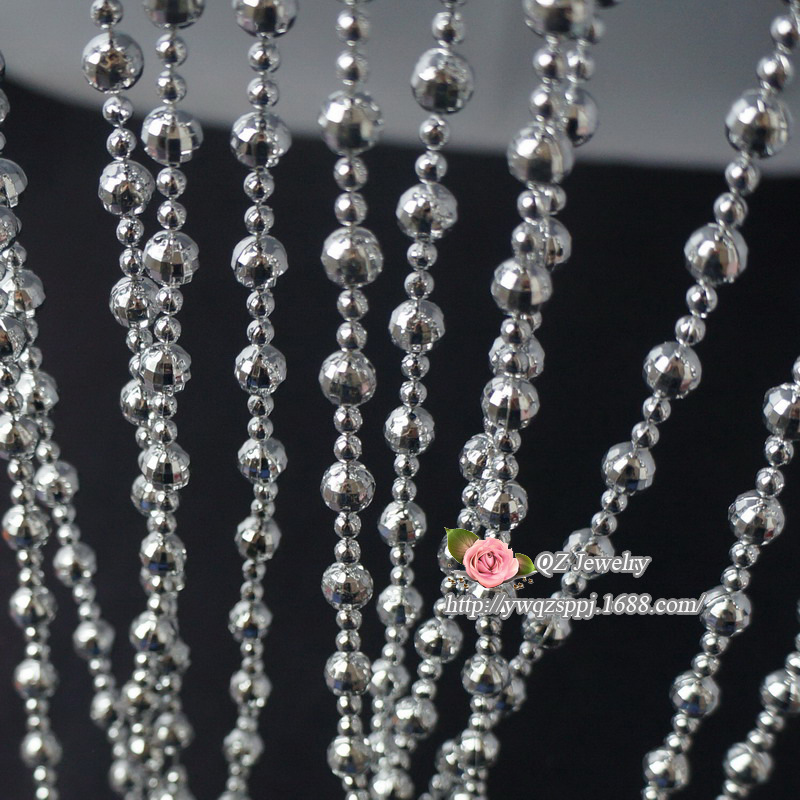 Wholesale Golden Earth electroplated bead chains, large and small interval connected bead chains, wedding background decoration arch bead curtains detail image 7