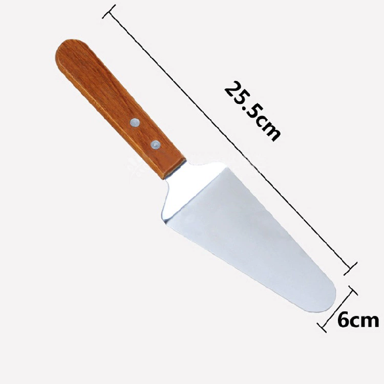 Wooden handle stainless steel cake shovel pizza shovel fried shovel bread triangle shovel