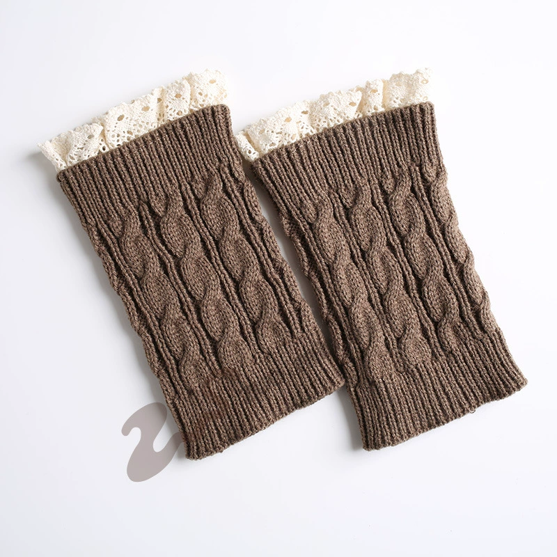 Knit Gaiters Leg Warmers, 100% Acrylic, Short Lace Cuff, Demi‑season Short Boot Socks