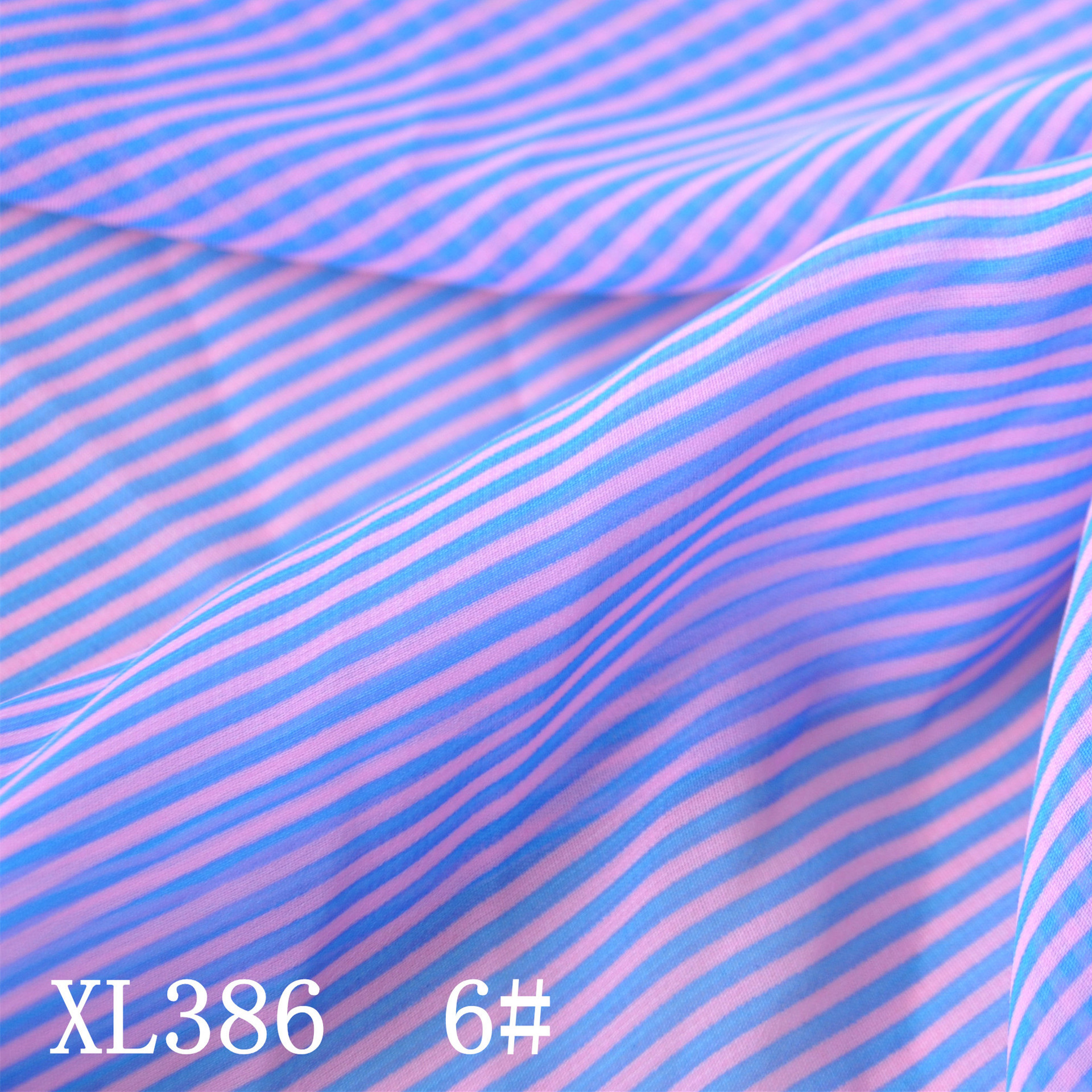 【翔龙印花 XL386】新款上市  欧美时尚简约双色彩条雪纺印花布