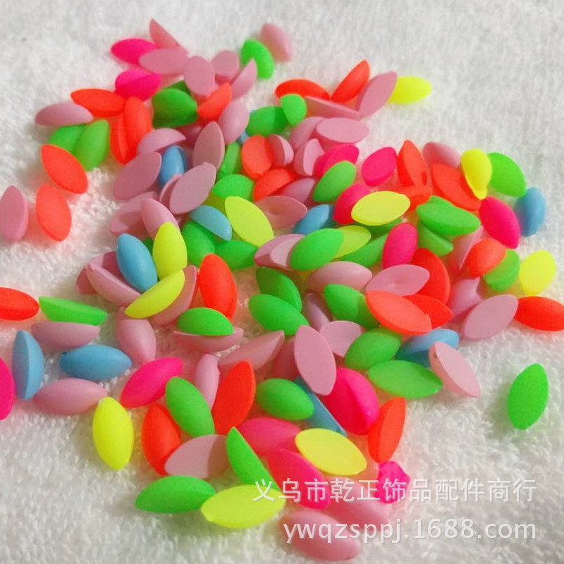 Fluorescent acrylic beads, fluorescent flat-bottomed patch shoe and hat decorative accessories, marquise shaped accessories detail image 5