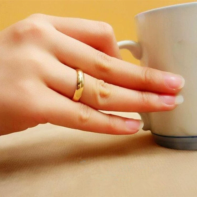Brass ring, glossy accessory for men and women, does not fade, for beloved