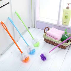 Factory Direct Supply Long Handle Plastic Round Tail Toilet Brush Round Toilet Cleaning Brush Household Cleaning Supplies Department Store Wholesale
