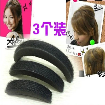 韓版日系蓬松夾蓬發劉海貼盤發增高器發根墊發器蓬蓬貼月牙形