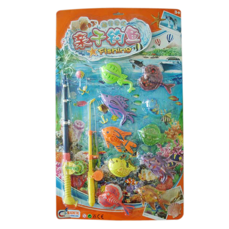 供应SM242761 钓鱼片 夏季儿童钓鱼玩具 双杆亲子10只动物钓鱼片