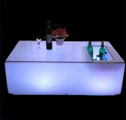 LED茶幾酒吧夜店KTV發光茶幾長方形大號茶幾帶酒槽遙控變色桌子