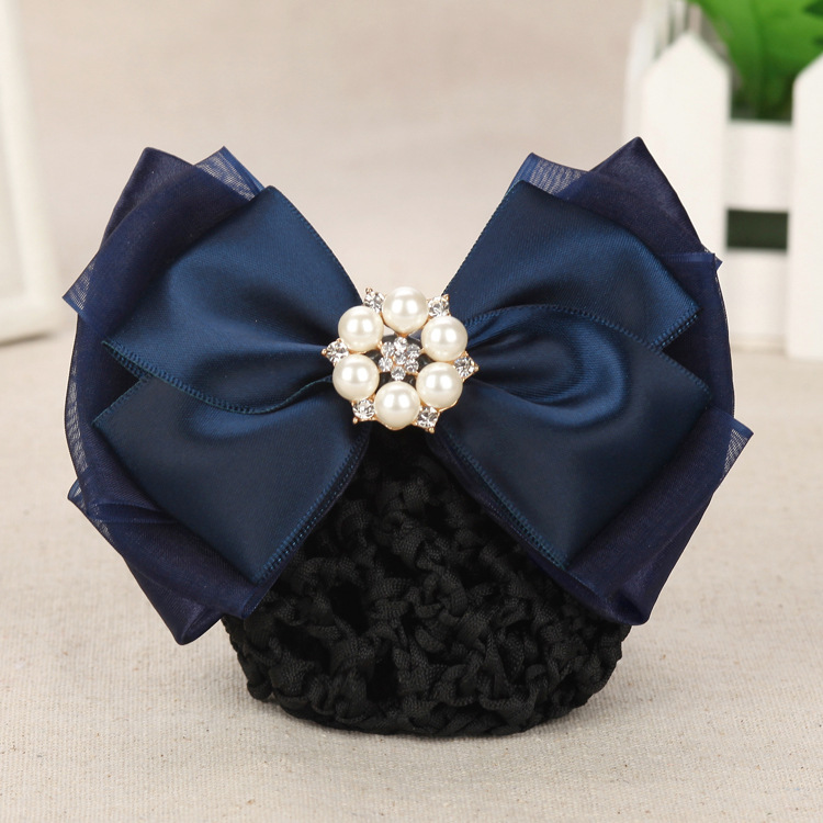 Hangsheng Professional Hair Salon Korean version pearl hair accessory Nurse Hair Net Bag Hotel Work hair clip pic 25