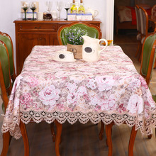 新款中式桌布古典布藝 蕾絲刺綉花邊餐桌布茶幾布茶幾蓋巾代發