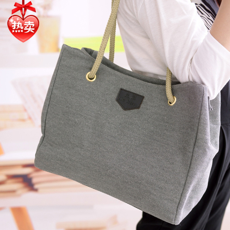 Bolsa de compras de lona grande, estilo coreano 2018, minimalista – Mayorista de Yiwu