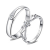 Silver accessory, zirconium for beloved, wedding ring, suitable for import, European style, Korean style