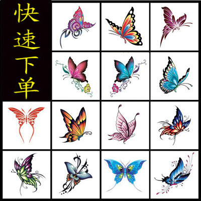 Factory wholesale Tattoo Sticker waterproof simulation colour Small map butterfly Lasting Scar Original Tattoo sticker