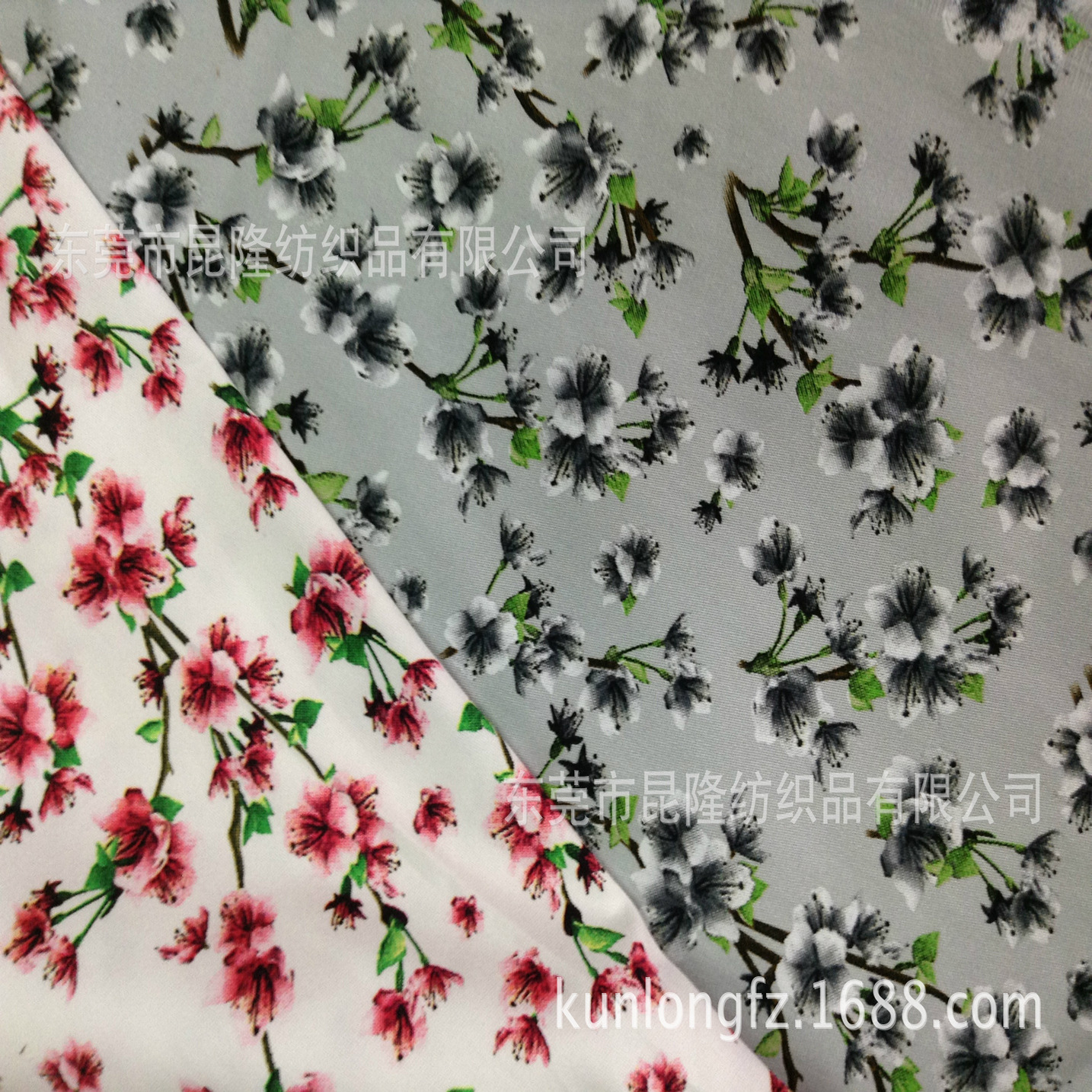 印花布  全棉弹力斜纹印花布，小梅花服装面料印花