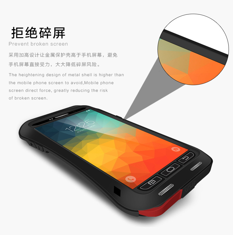 LOVE MEI Powerful Small Waist Water Resistant Shockproof Aluminum Metal Heavy Duty Case Cover for Samsung Galaxy Note 5