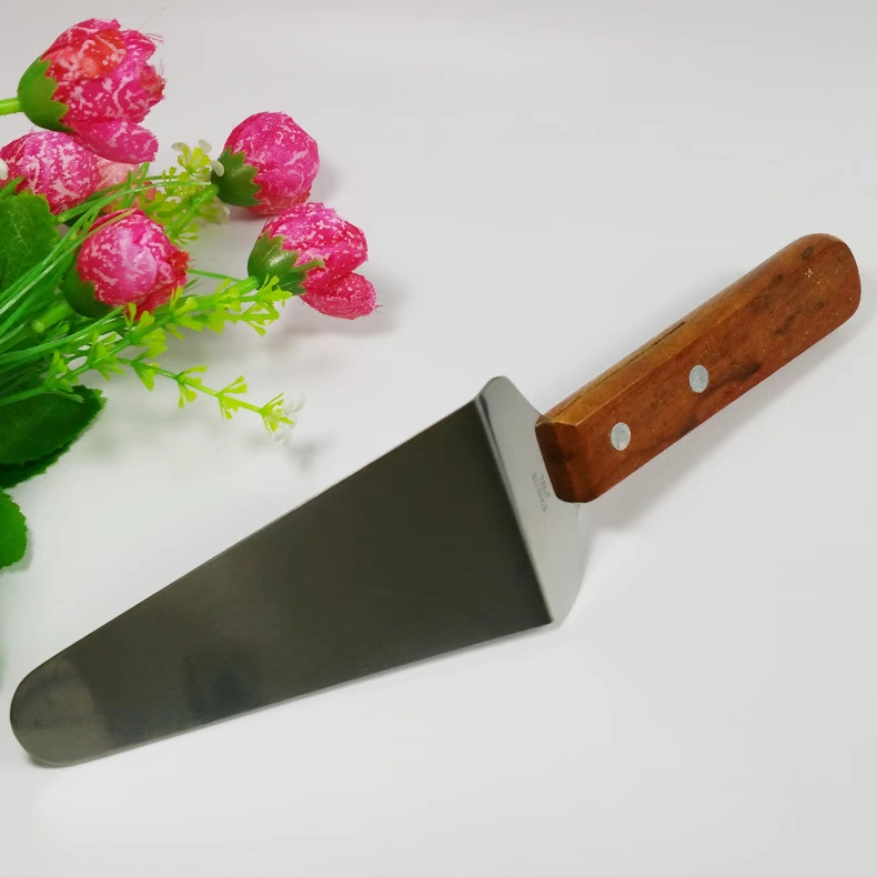Wooden handle stainless steel cake shovel pizza shovel fried shovel bread triangle shovel