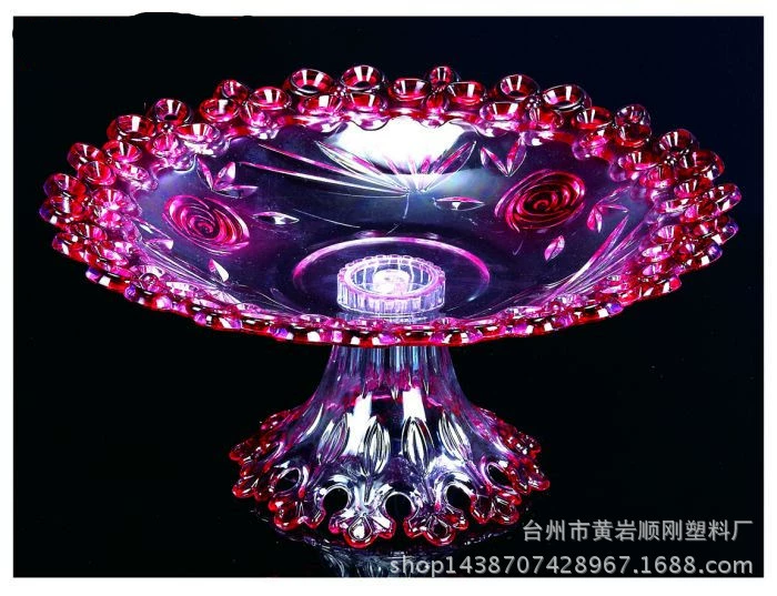 [Аcrylic high-end colored base fruit tray KTV fruit plate candy plate transparent fruit plate snack dish]