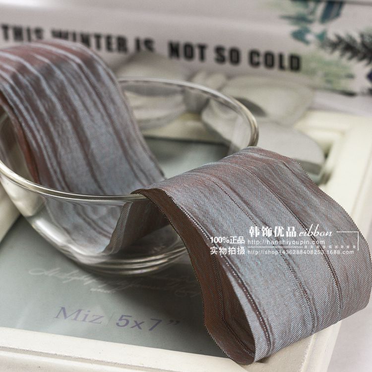 Impresión de la cinta arco regalo cuerda cinta plisada coreana accesorios de embalaje en stock al por mayor Corea del Sur cinta de poliéster