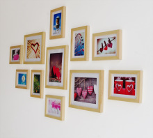 促销实木相框墙创意家居11相框组合照相片墙自由多彩色 厂家批发