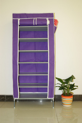 语屋W8858-7无纺布七层简易鞋柜多功能创意组合多层钢管鞋架批发|ms