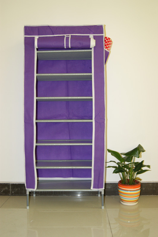 语屋W8858-7无纺布七层简易鞋柜多功能创意组合多层钢管鞋架批发|ms