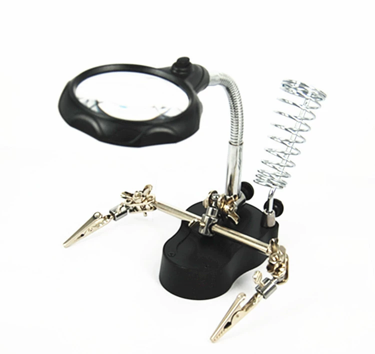 Светодиодный вспомогательный зажим, увеличительное стекло, многофункциональный вспомогательный зажим, паяльник, увеличительное стекло