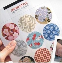 日式传统印花和风系万用贴纸(9小枚入) 封口贴 装饰
