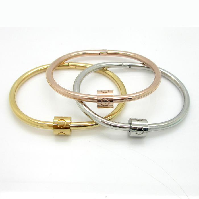 Wholesale Basic Geometric Titanium Steel Bangle display picture 1